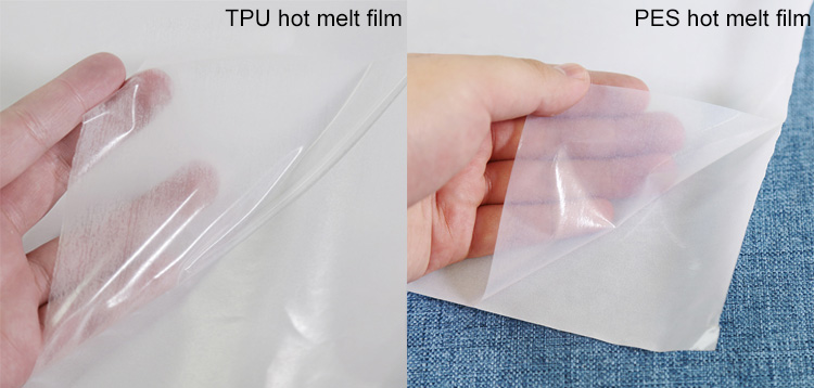 Comparison of TPU hot melt film and PES hot melt film