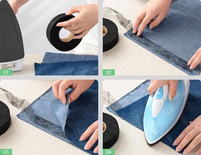 Double sided fusible web ironing steps