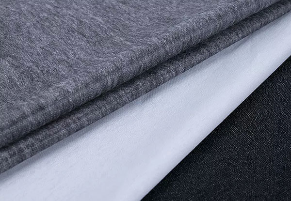 Charcoal, White and Black Non Woven Fusible Interlining