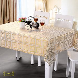 Golden Lace Vinyl Tablecloth