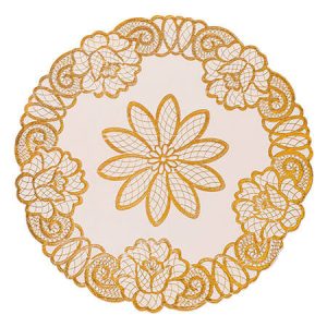 Round Gold Vinyl Placemats